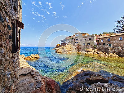 wonderful glimpse of the sea of â€‹â€‹the Island of Giglio in Tuscany Stock Photo